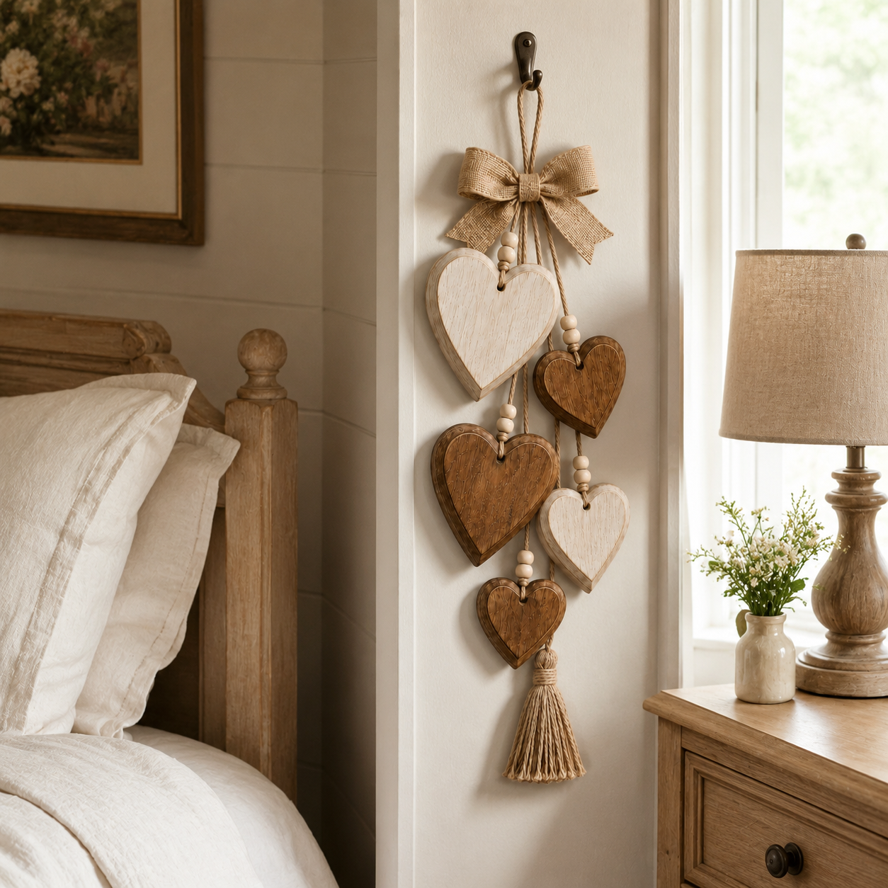 Rustic Solid Wood Heart Wall Hanging