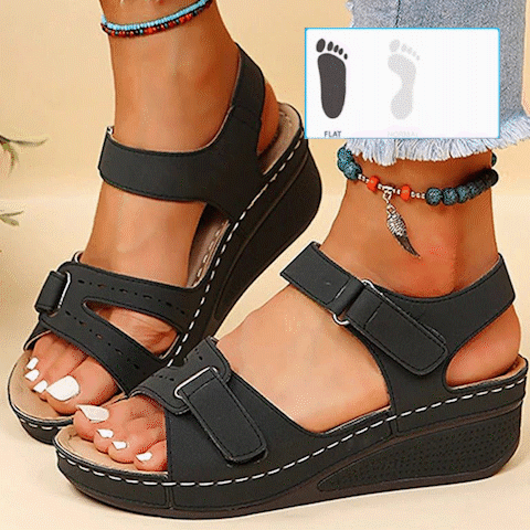 Women's summer comfort sandals in black color