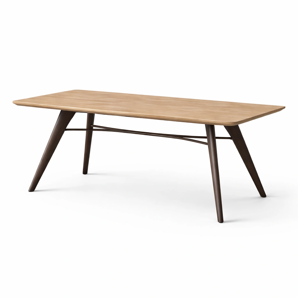 Esstisch rechteckig holzfurnier massivholz 180 x 90 x 75 cm-NESTMINO