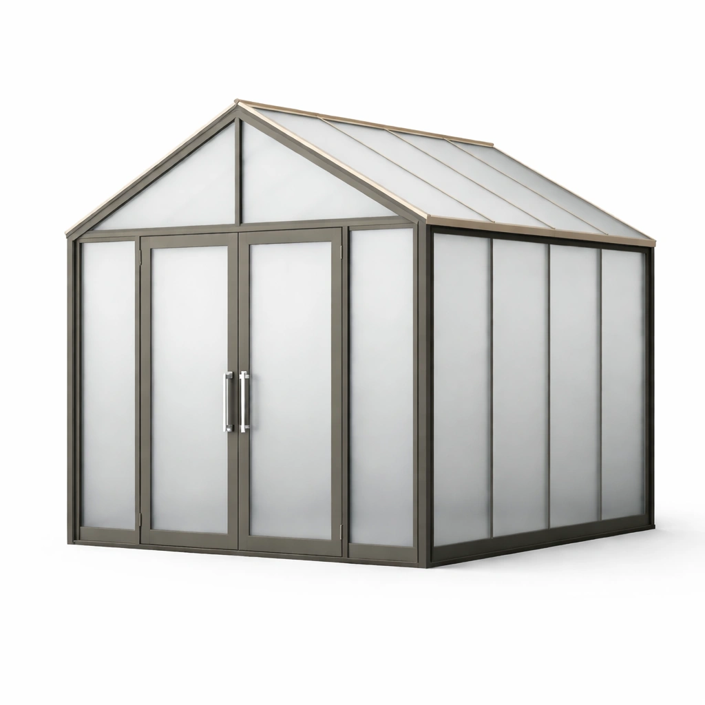 Gewächshaus aluminium polycarbonat grau 250x300x220 cm-NESTMINO