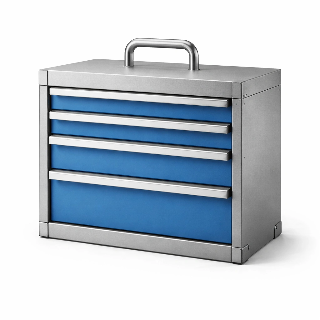 Werkzeugkasten Stahl mit Schubladen Blau-NESTMINO