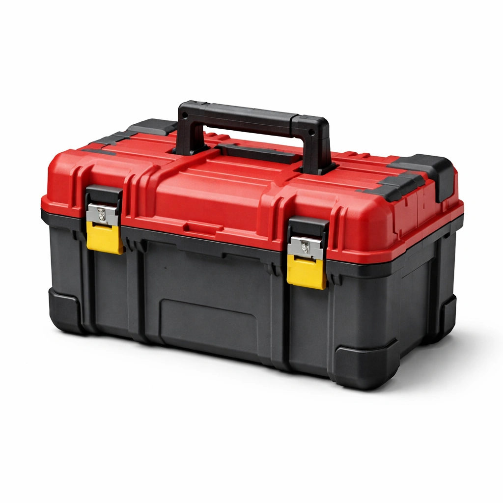 Werkzeugkasten Kunststoff Rot Schwarz 40x22x19 cm-NESTMINO