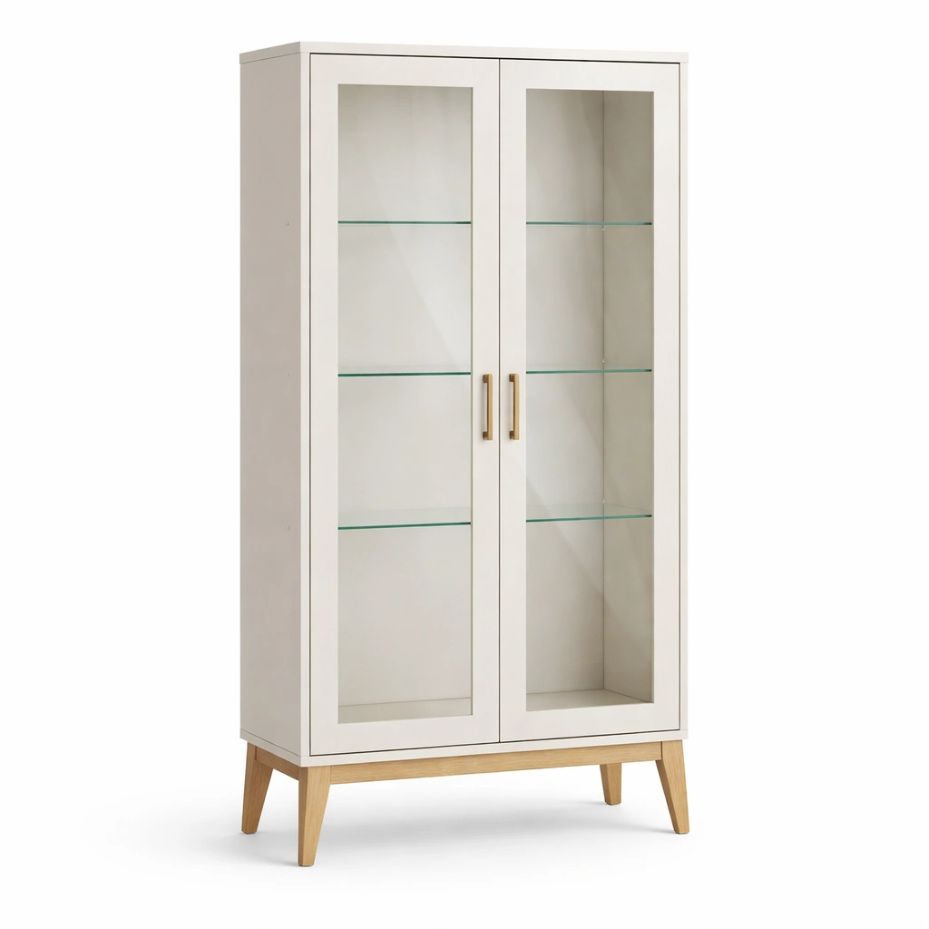 Vitrine Mdf Mit Glastüren 180x80x35cm-DECOKORA