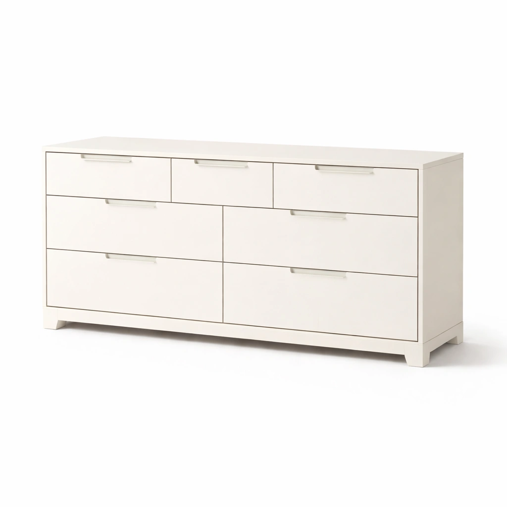 Kommode Weiß Mit Schubladen Aus Mdf Und Spanplatte-DECOKORA