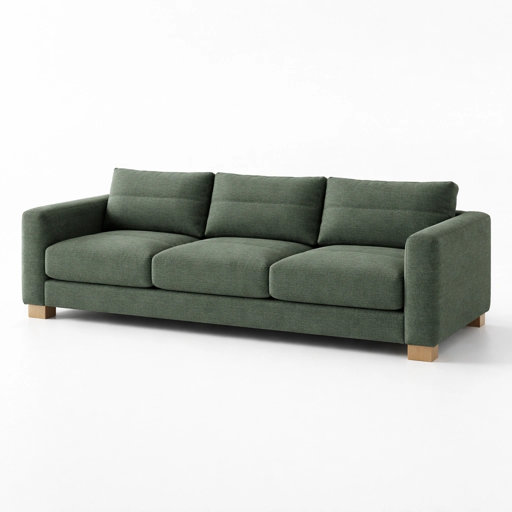 Sofa Grün Stoff Eiche-HOMTINO