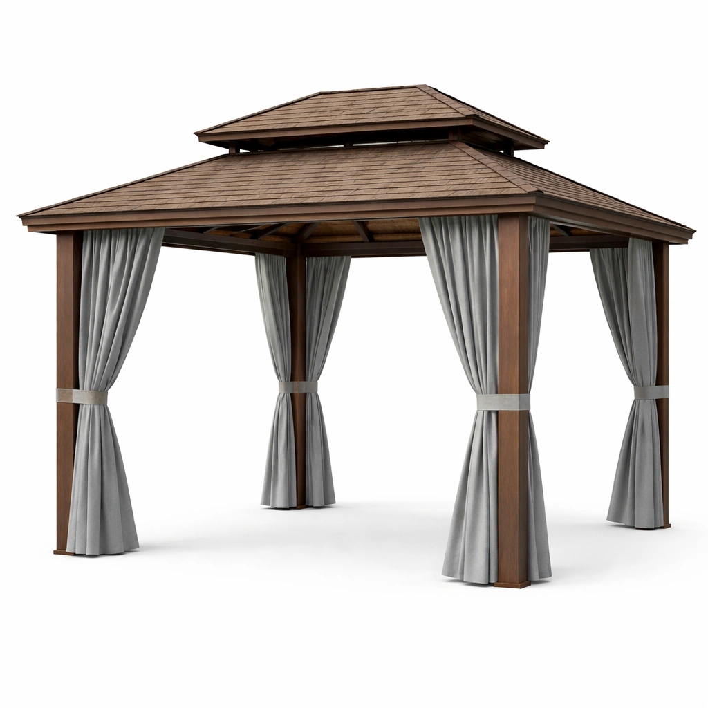 Holz mit polyester vorhängen pavillon-HOMTINO