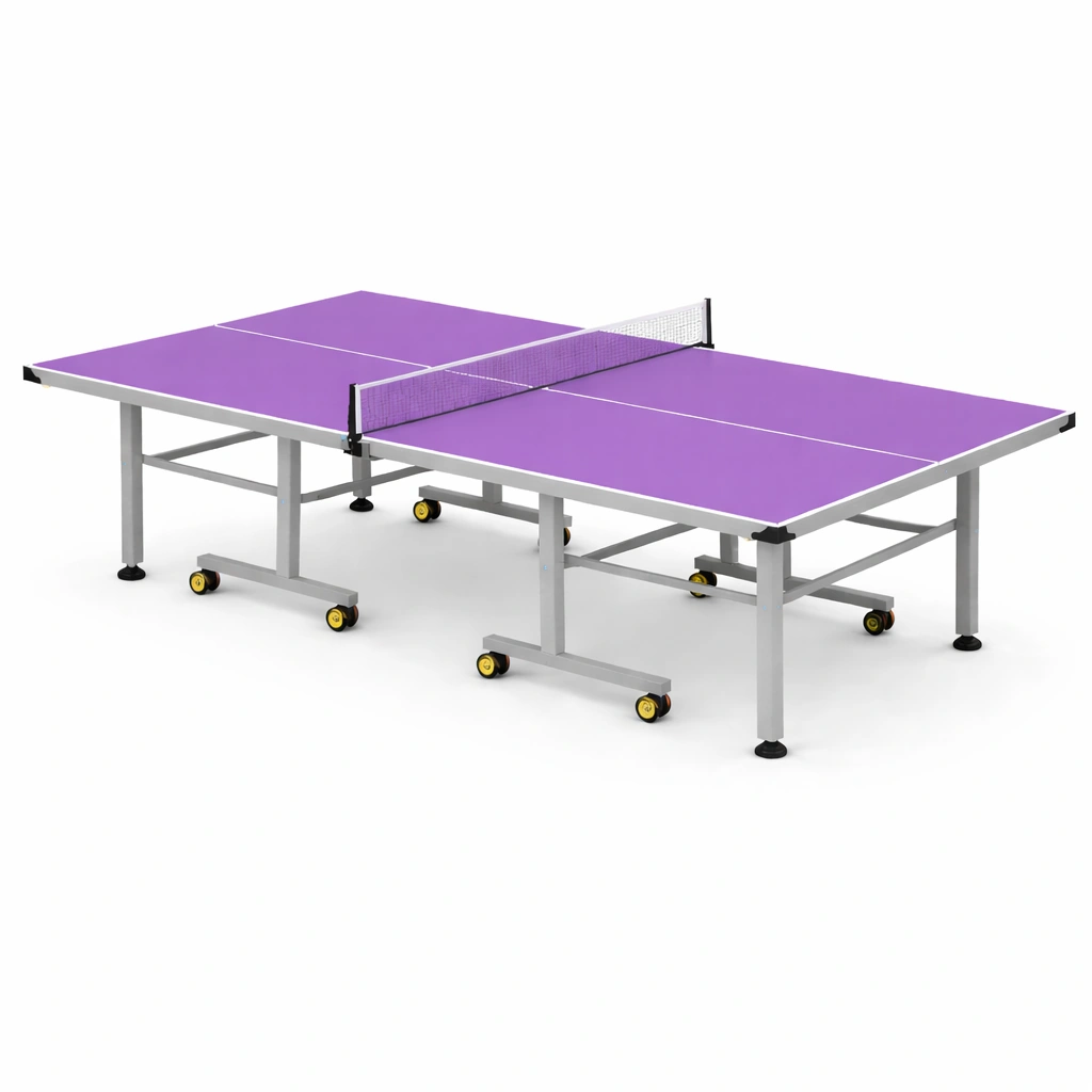 Tischtennisplatte Lila Metall MDF Mit Rollen-HOMTINO