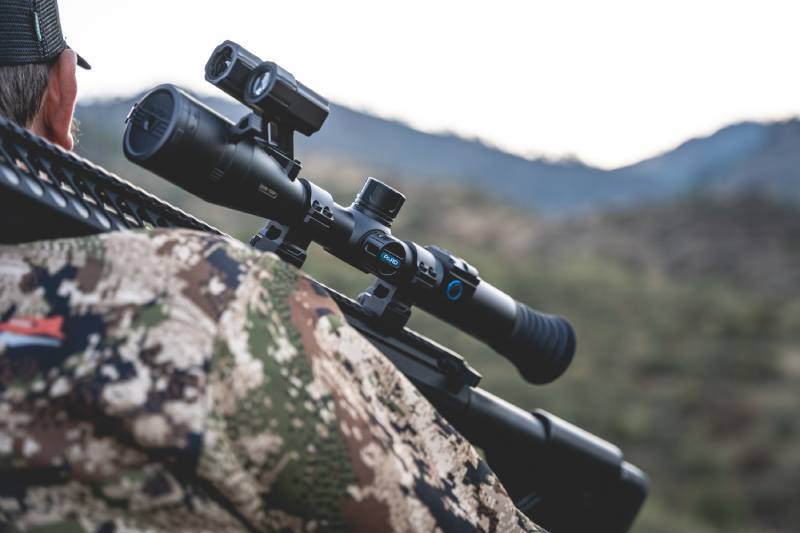 DS35 LRF day and night vision rifle scope mounted on tactical rifle.