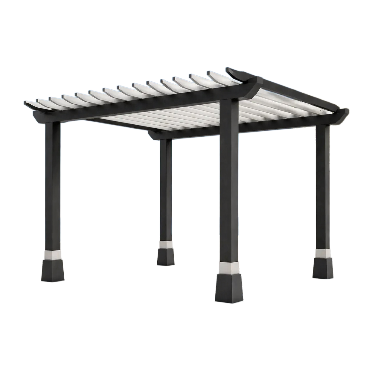 Pérgola de aluminio negro blanco 300x300x250 cm-NESTTASTIC