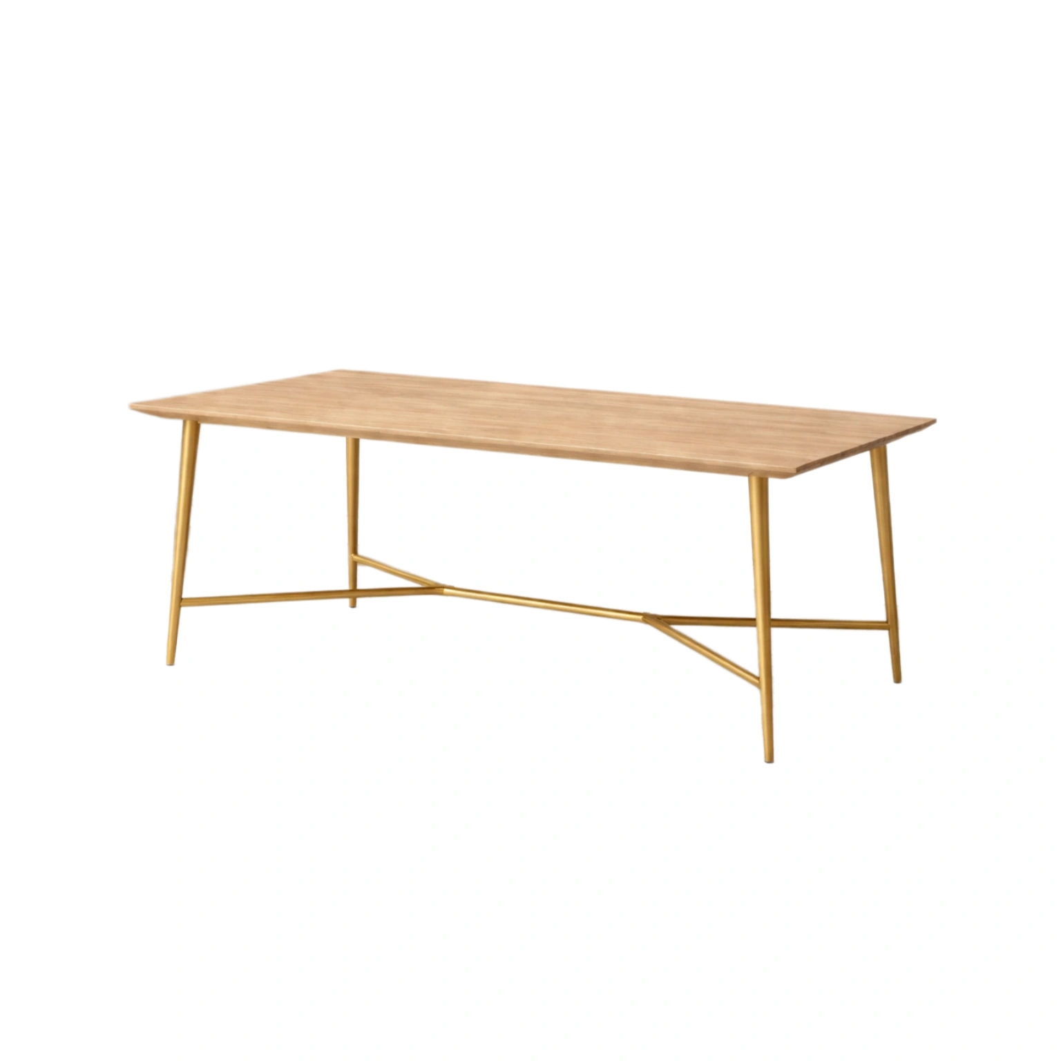 Mesa rectangular de madera y metal 180x90x75cm-FURNVISTA