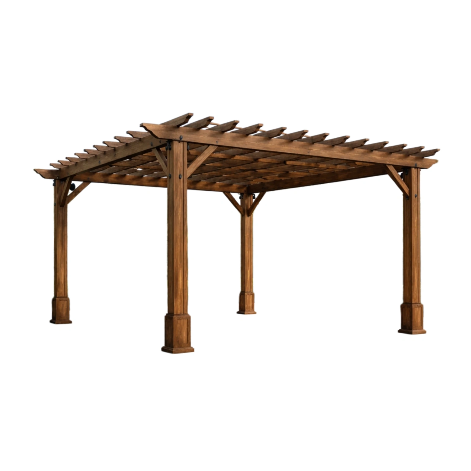 Pérgola de madera para exterior 300cm x 300cm x 240cm-decocrafto