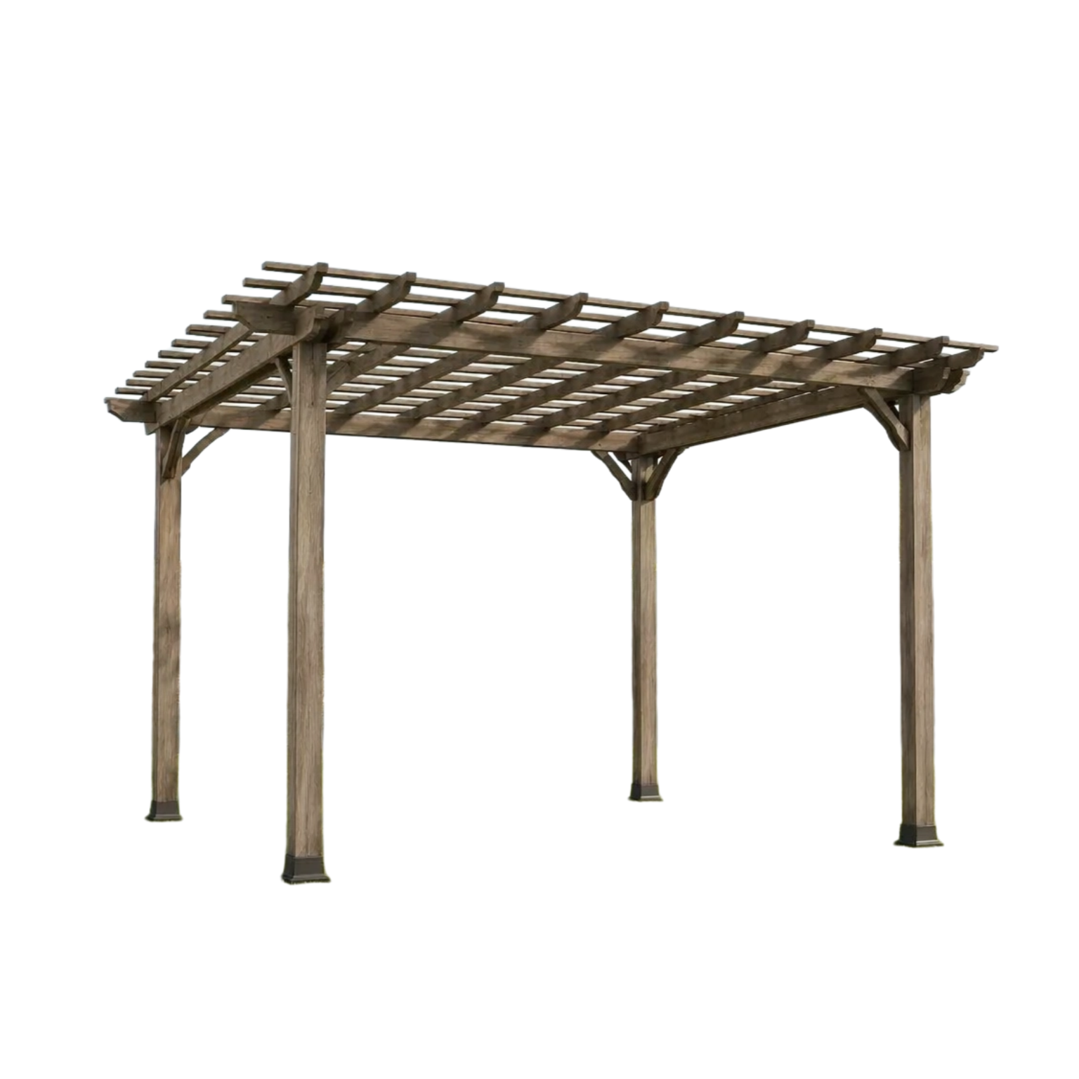 Pérgola de madera de pino tratada para exterior marrón-HOMNESTOR