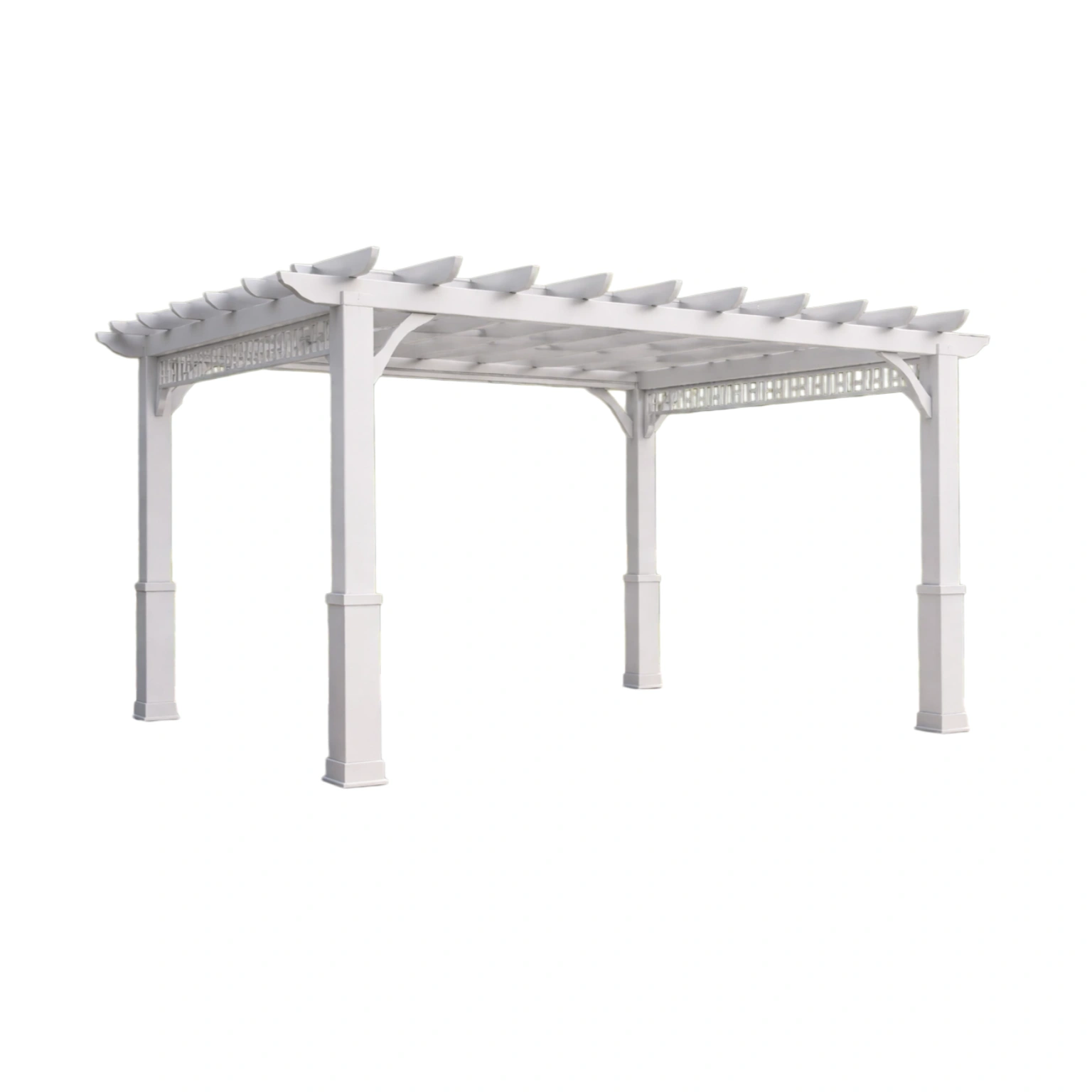 Pérgola de vinilo blanco 298x298x228 cm-Homglide