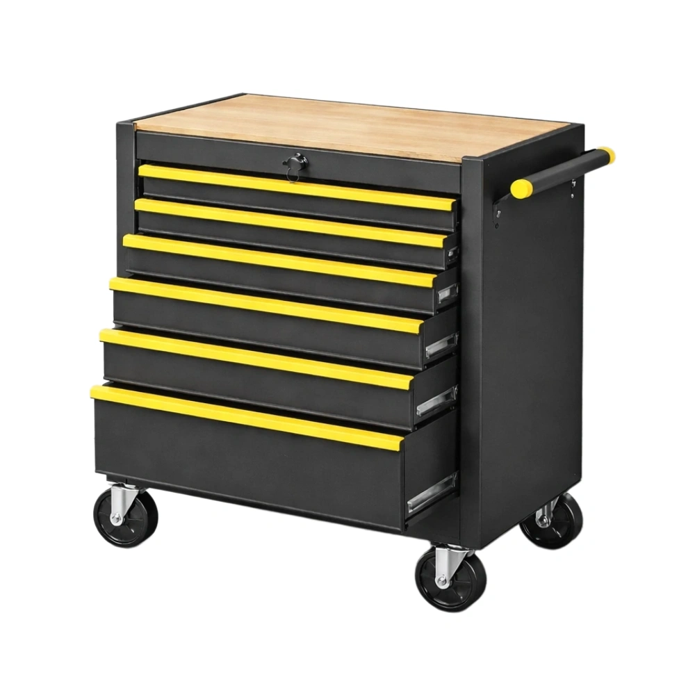 Carro de herramientas de acero con cajones y ruedas giratorias-furnlounge