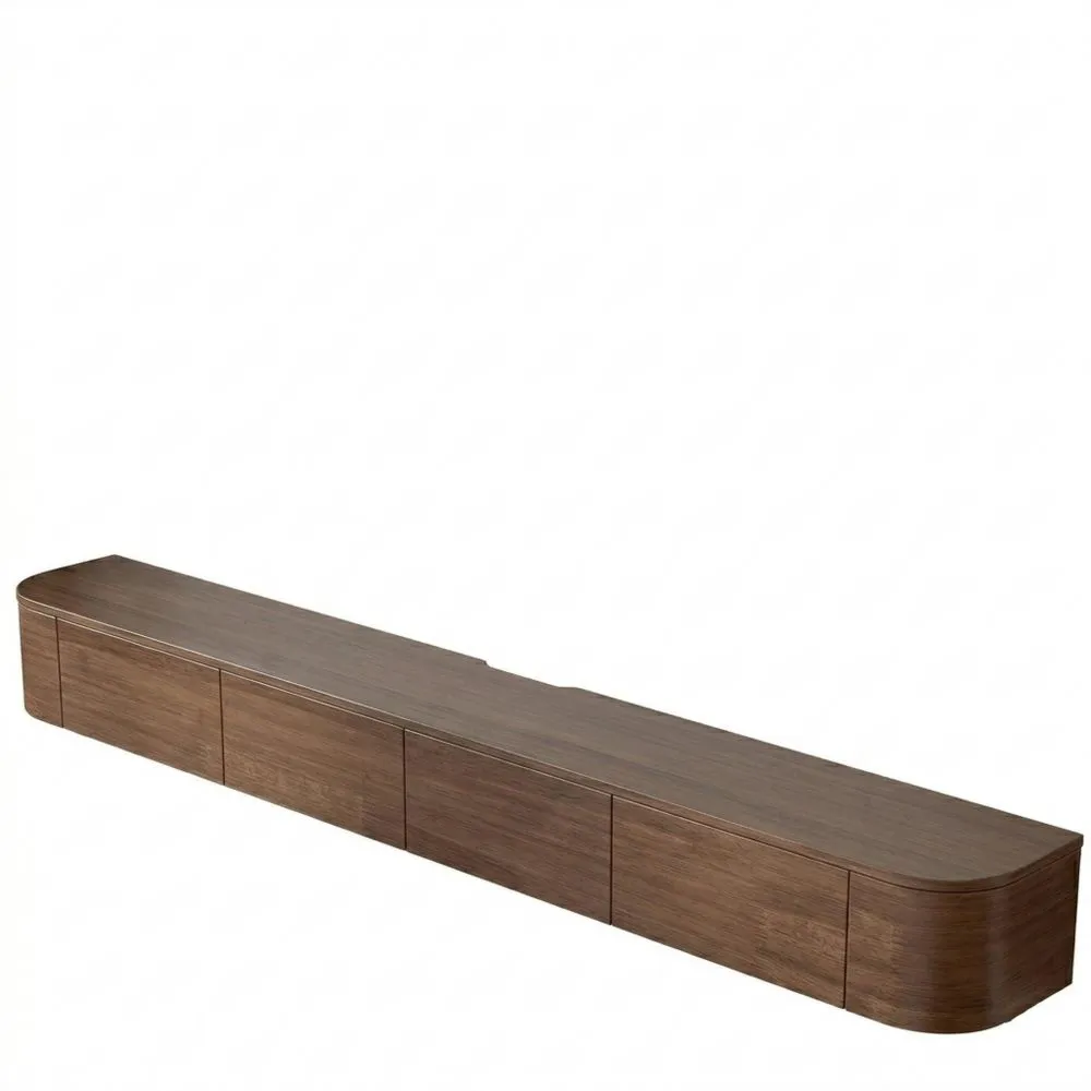 Mueble de TV Flotante con Puertas Abatibles y Laterales para Salón y Dormitorio