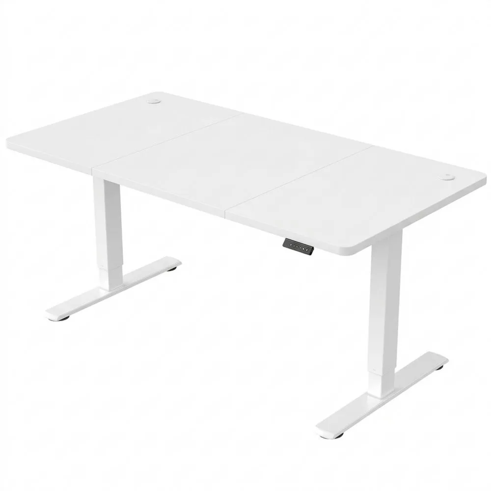 Escritorio Eléctrico Ajustable en Altura con Cargador USB y Panel Inteligente, 160 x 70 cm, Blanco