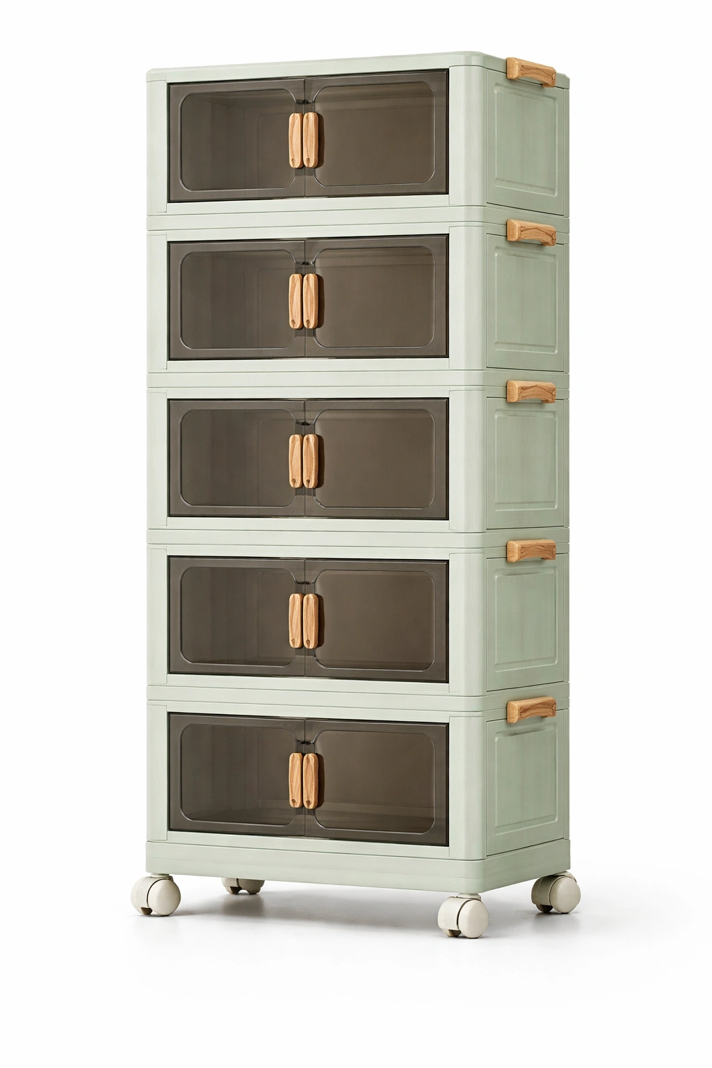 Mobiler Aufbewahrungsschrank mit Rollen und Faechern