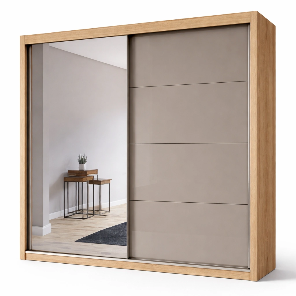 Kleiderschrank mit Spiegel Schiebetuer