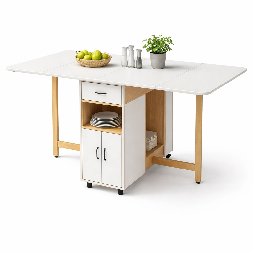 Ausziehbarer Esstisch mit Stauraum