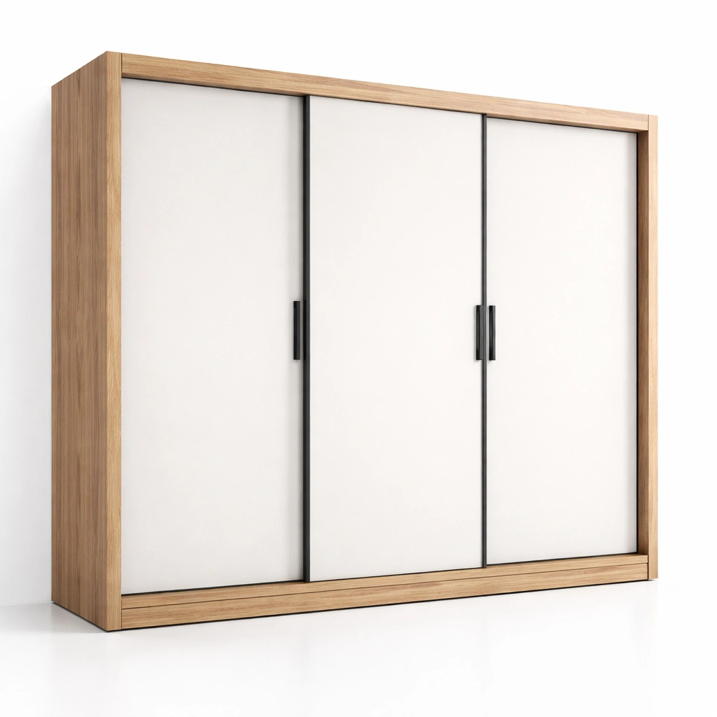 Kleiderschrank Schiebetueren Holz Weiss