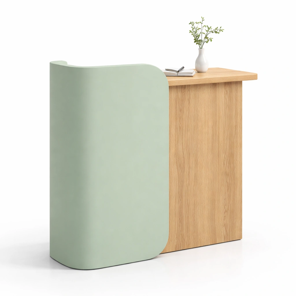 Empfangstheke Modern Gebogen Design Gruen