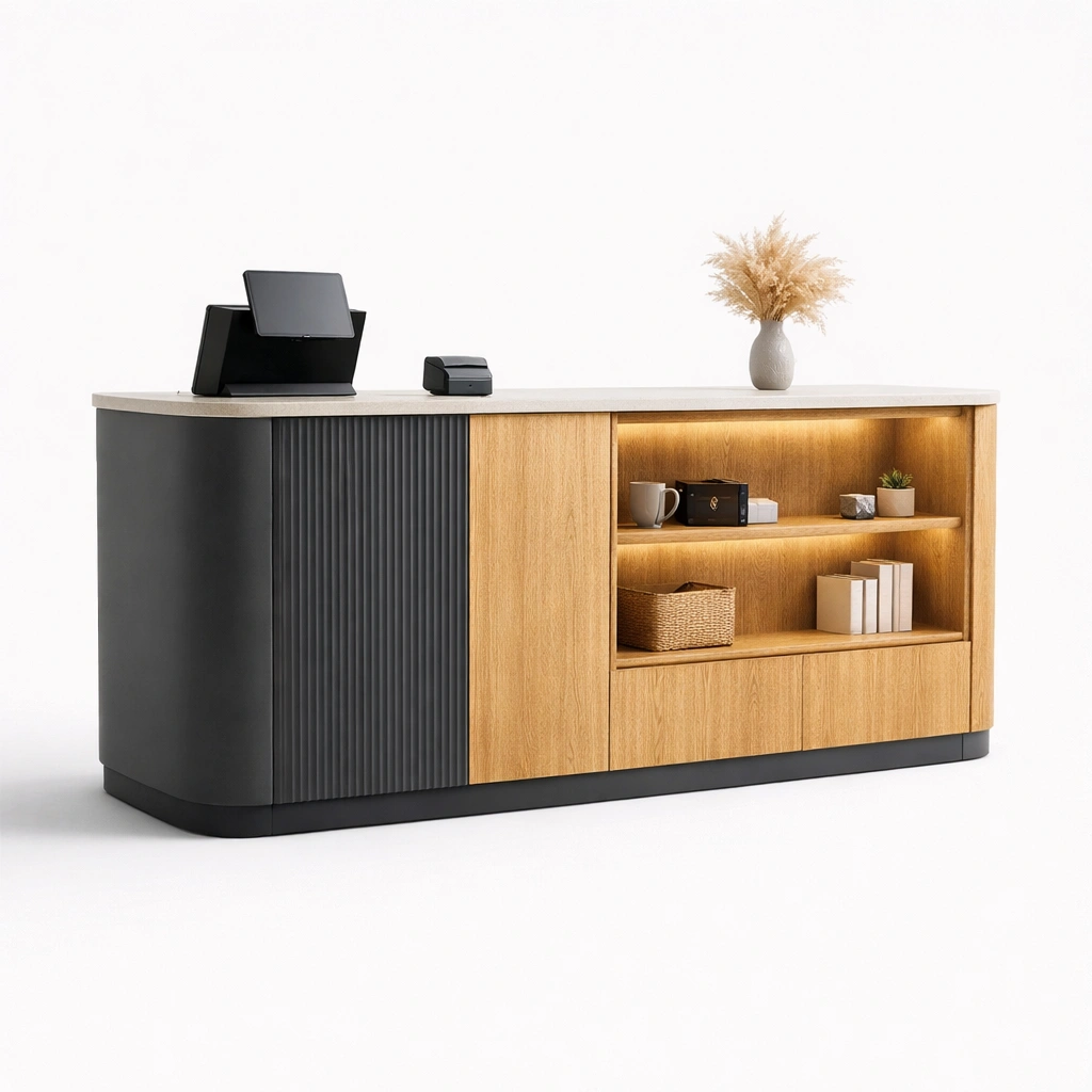 Sideboard mit LED Beleuchtung Holz Natur