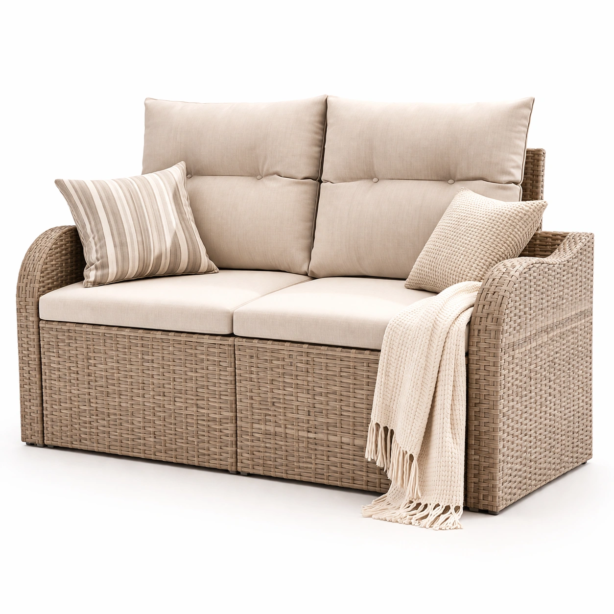 Rattan Sofa Outdoor Beige