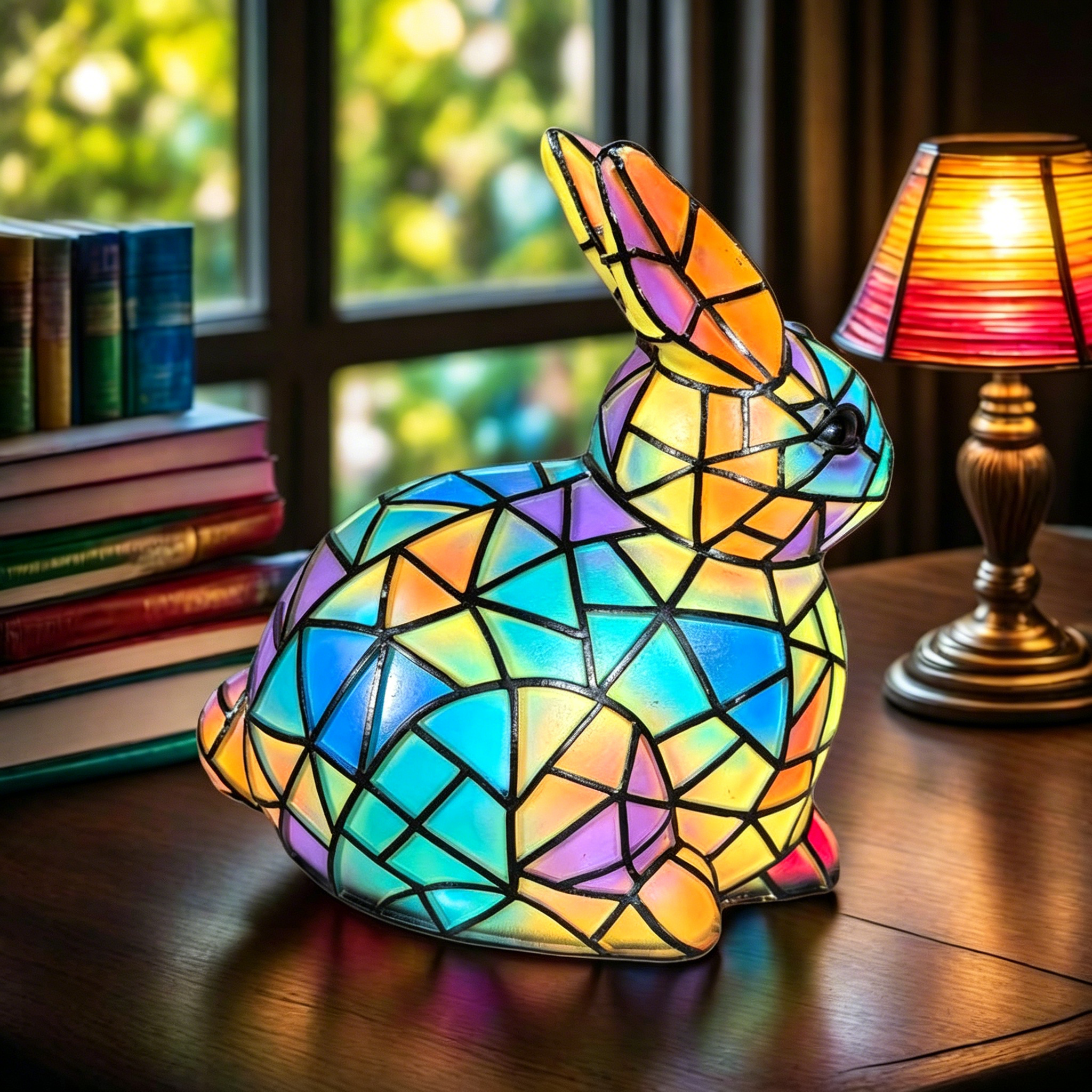 🐰 Stained Glass Forest Critter Lamp Collection