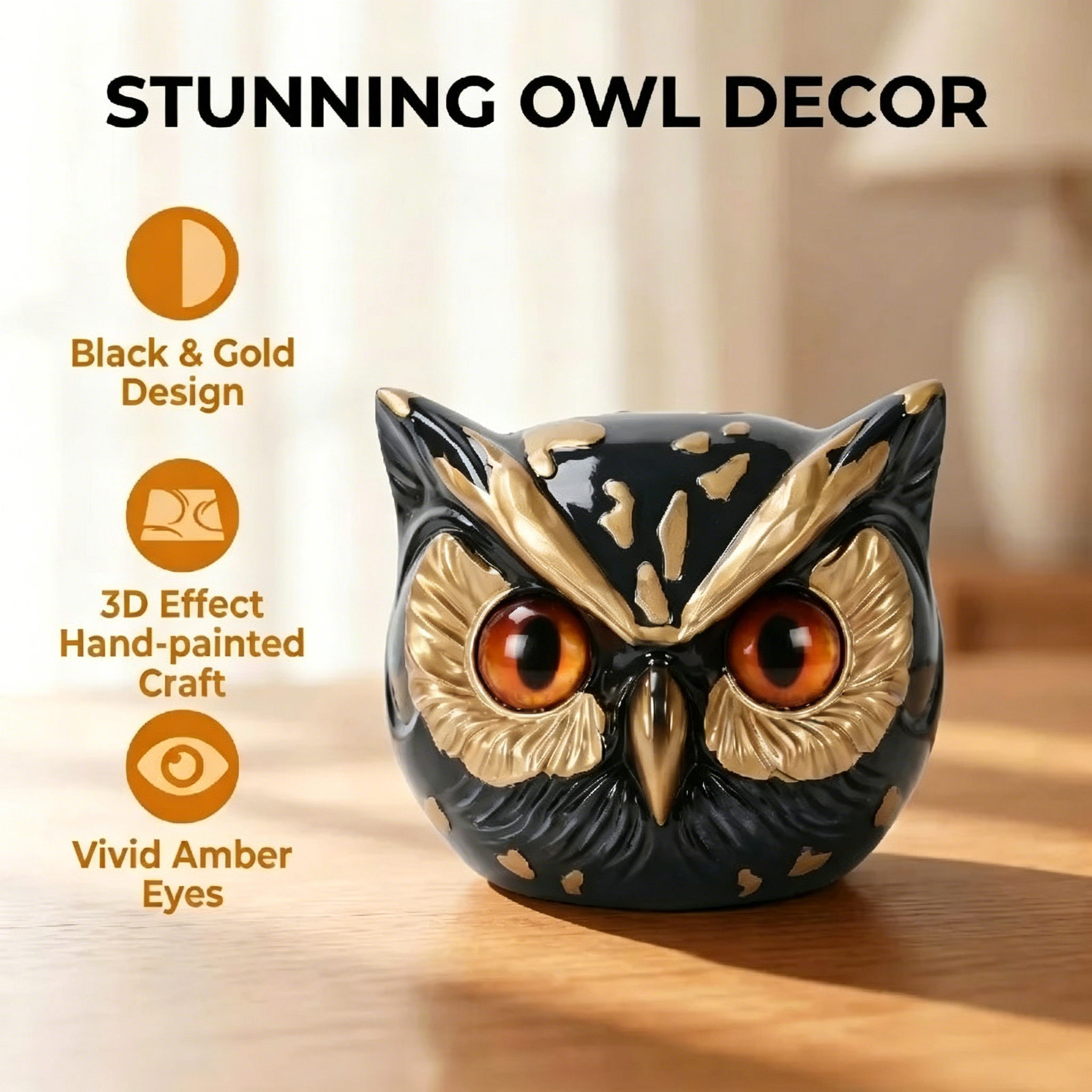 Stunning Owl Decor – Handcrafted Decorative Accent for Home