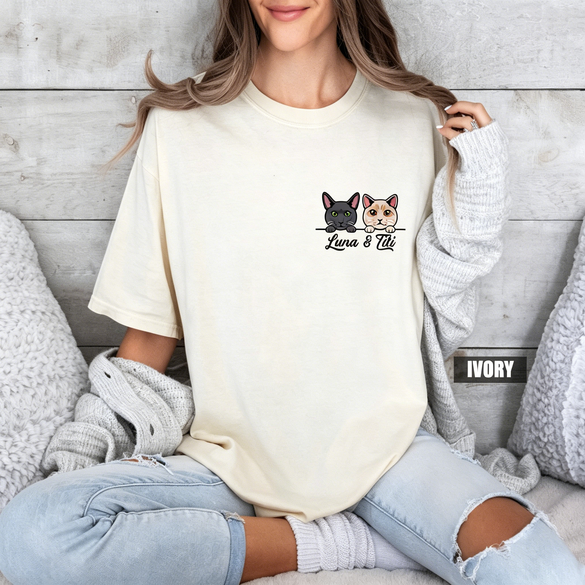 Custom Comfort Colors Cat Shirt: Personalized Cat Breed & Name