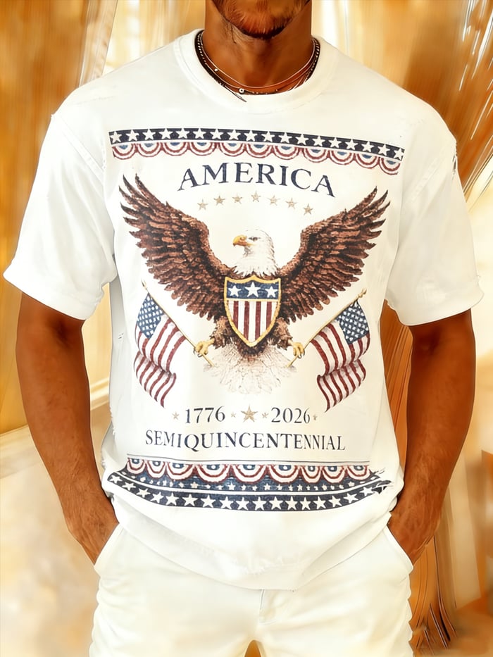 Men's 250th Anniversary of the United States Printed Casual T-Shirt