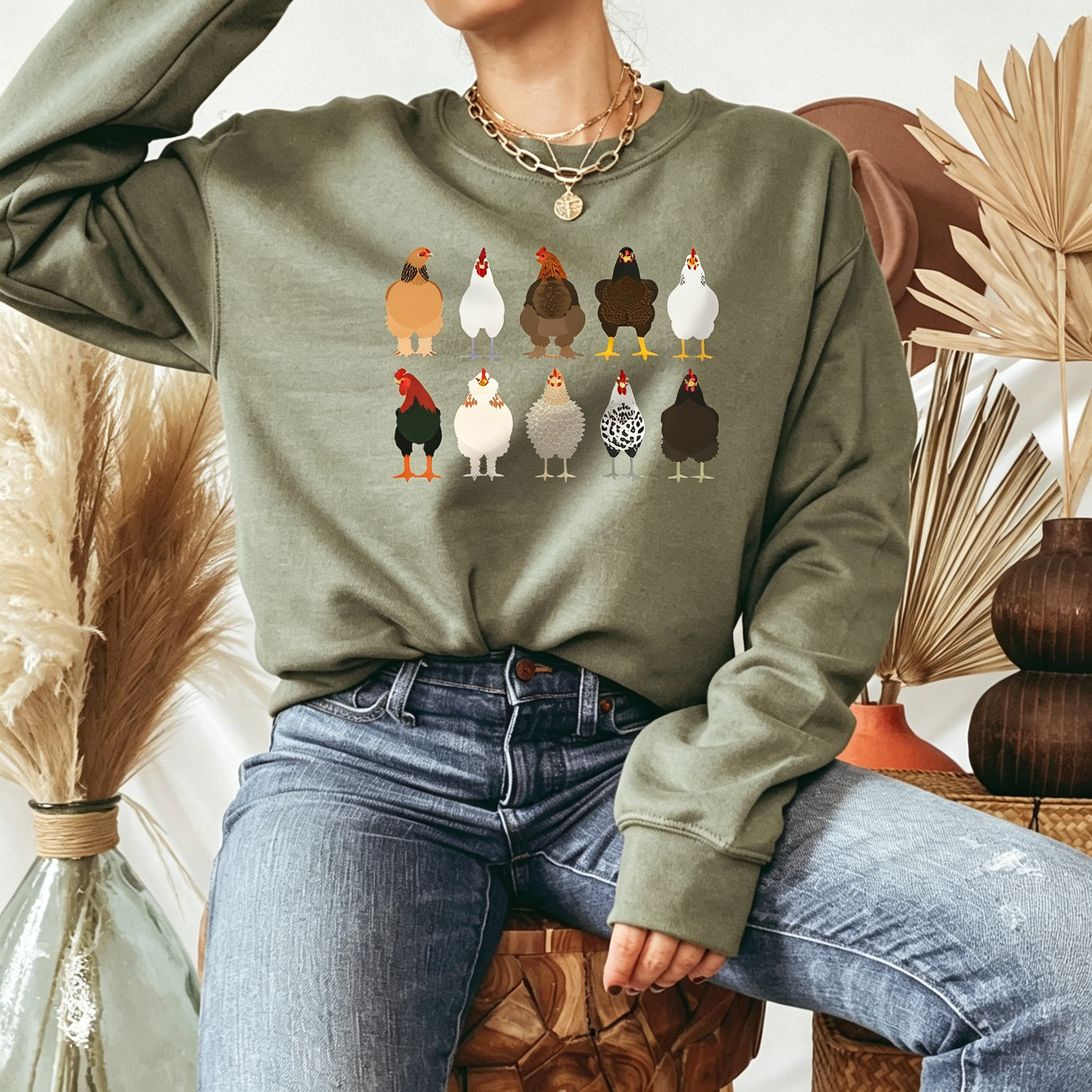 Chicken Sweatshirt, Thanksgiving Sweatshirt, Christmas Sweatshirt, Gifts for mom, Holiday Sweatshirt, trending now, gifts for sister B