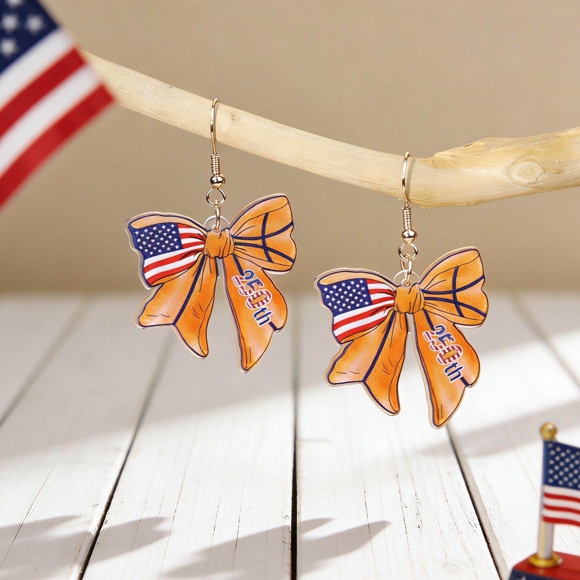 USA 250th Anniversary Patriotic Acrylic Earrings Set