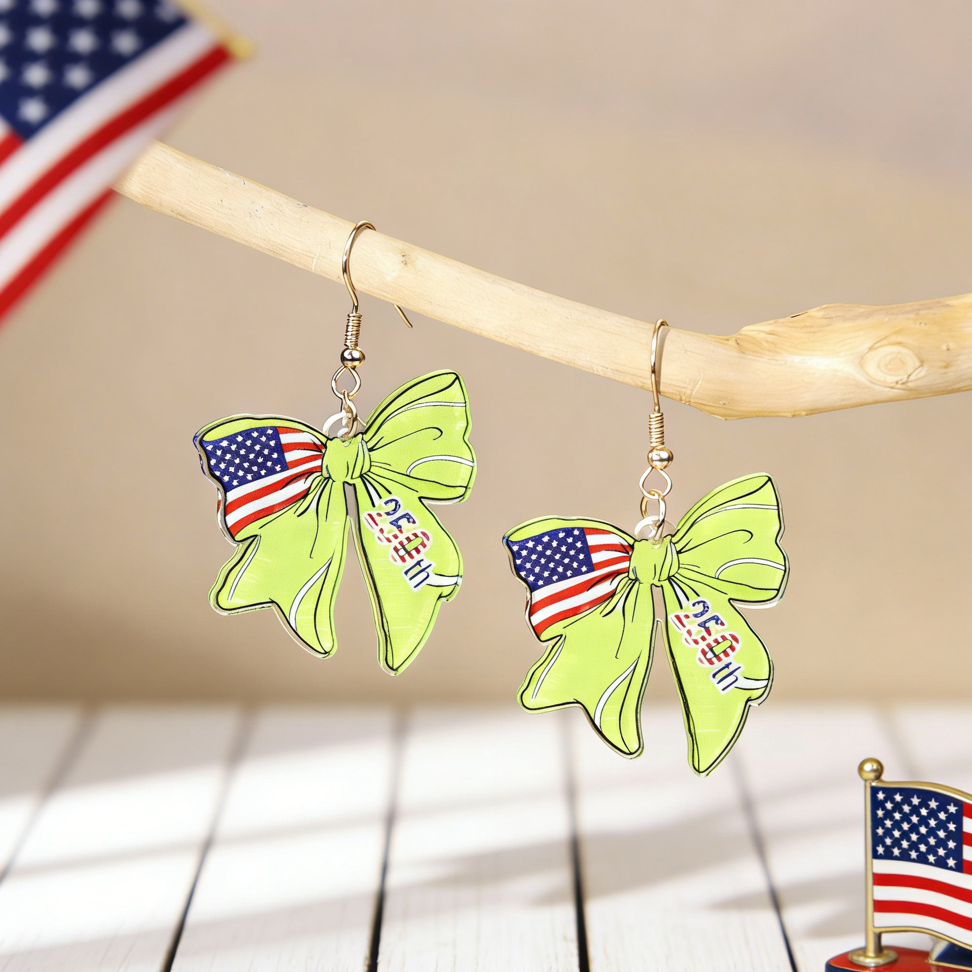 USA 250th Anniversary Patriotic Acrylic Earrings Set