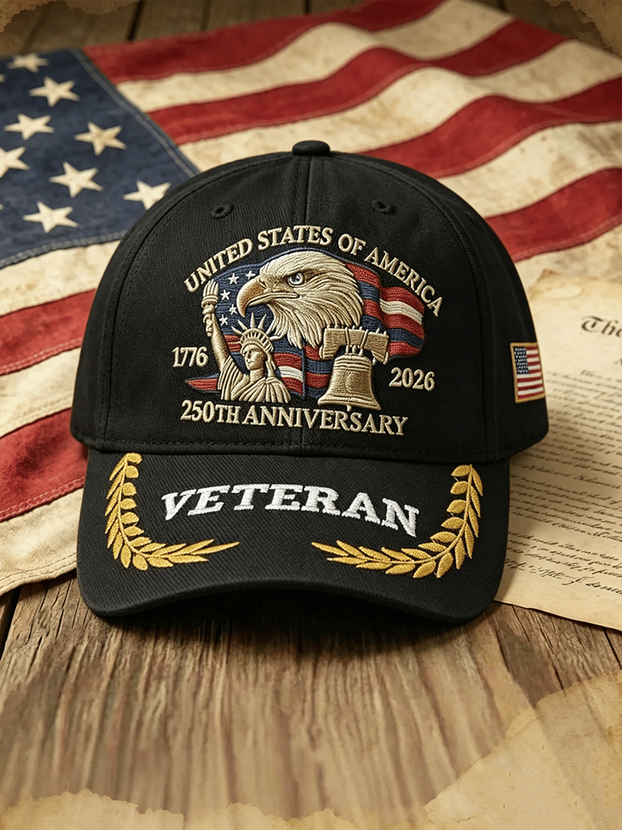 Unisex USA America Birthday 1776–2026 Veteran Baseball Cap