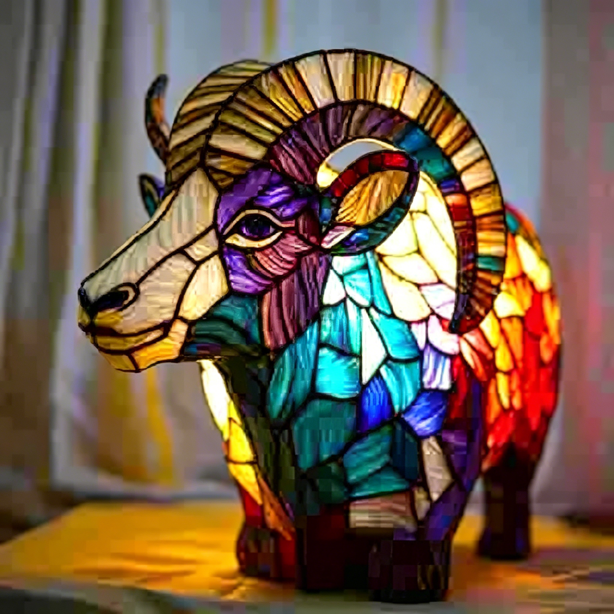 🐾 Stained Glass Animal Lamp Collection