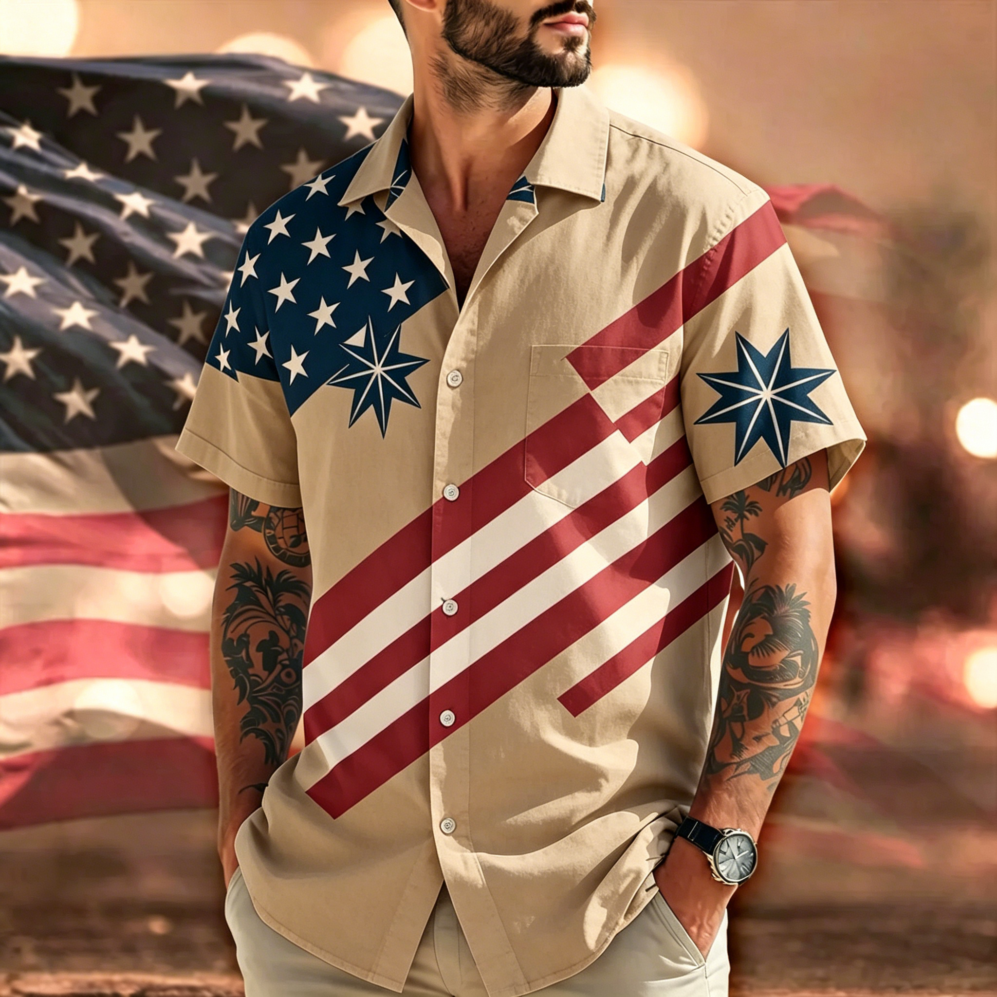 America 250 Hawaiian Shirt 1776-2026, USA 250th Anniversary Shirt, Patriotic Eagle Fireworks Shirt, Independence Day 2026 Outfit set