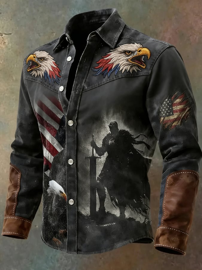 Men'S Casual American 250th Anniversary Printed Shirt