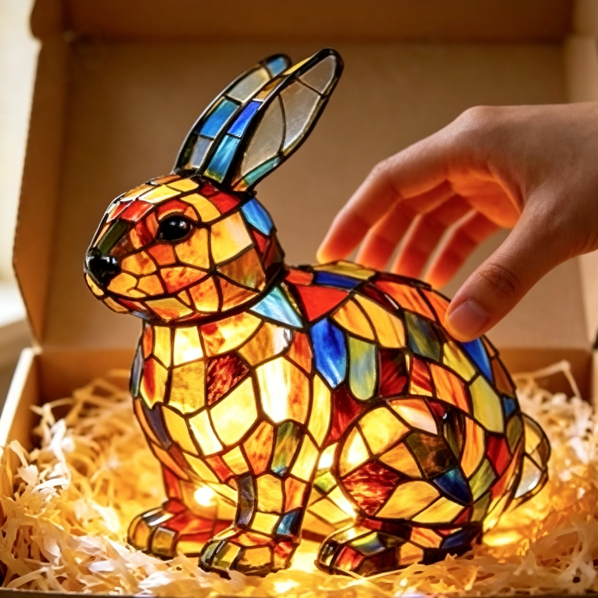🐰 Stained Glass Forest Critter Lamp Collection