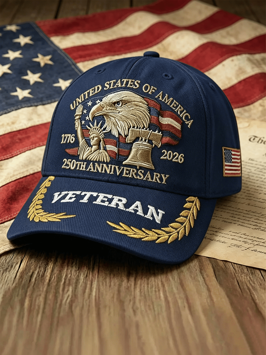 Unisex USA America Birthday 1776–2026 Veteran Baseball Cap