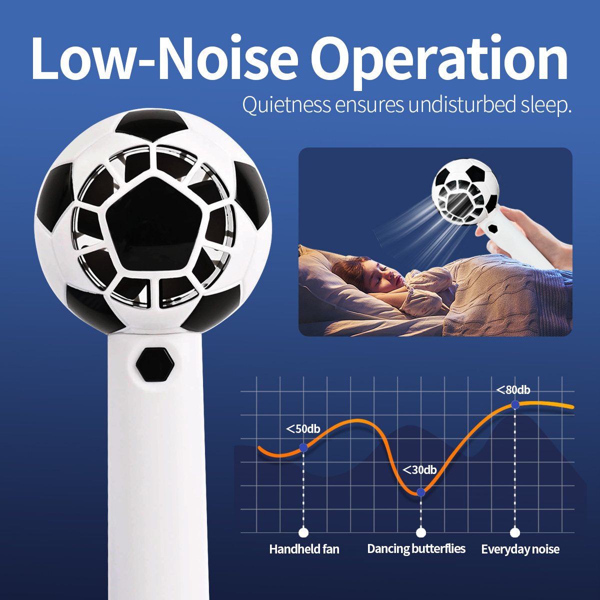 ⚽ Portable Soccer Ball Handheld Fan with 5-Speed Cooling