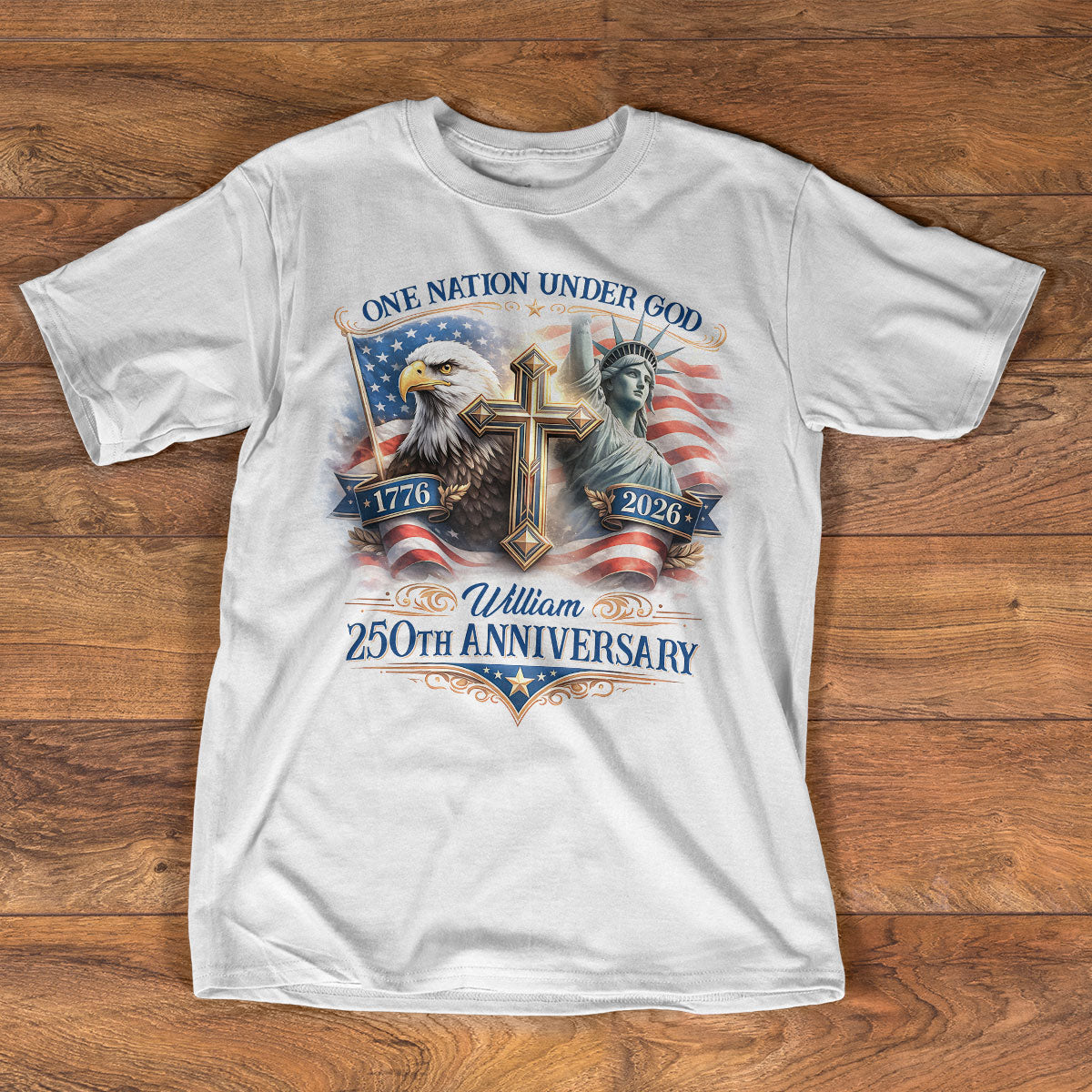 One Nation Under God | Personalized 2D Unisex T-shirt