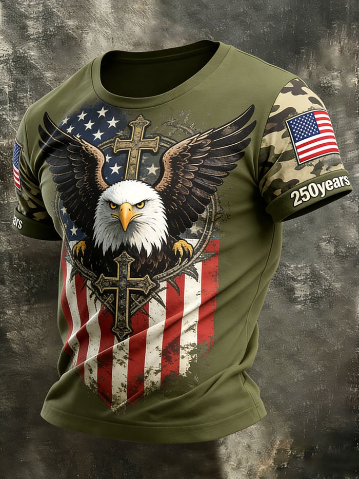 Men's Retro Faith 250th Anniversary American Short-Sleeve T-Shirt