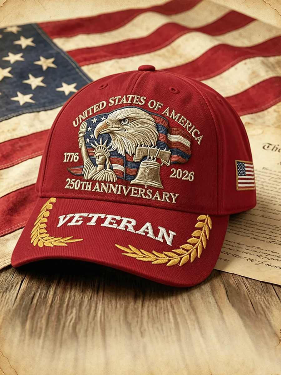 Unisex USA America Birthday 1776–2026 Veteran Baseball Cap