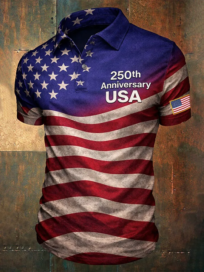 American Flag 250th Vintage Polo