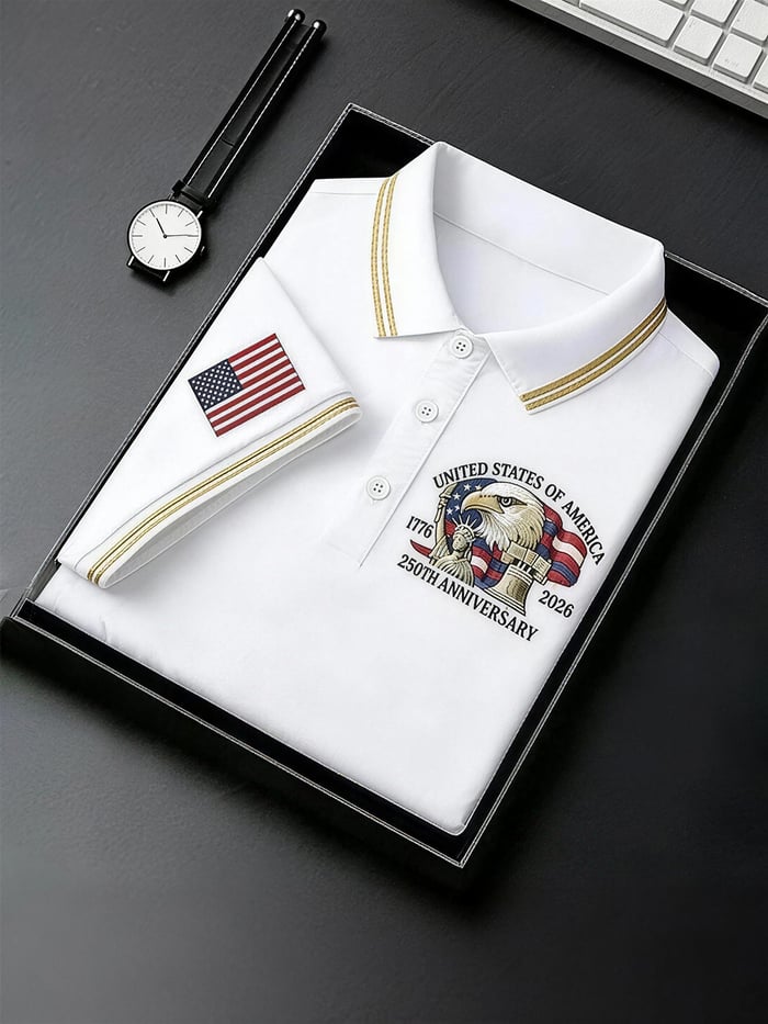 Men’s USA 250th Anniversary Artistic Print Polo Shirt