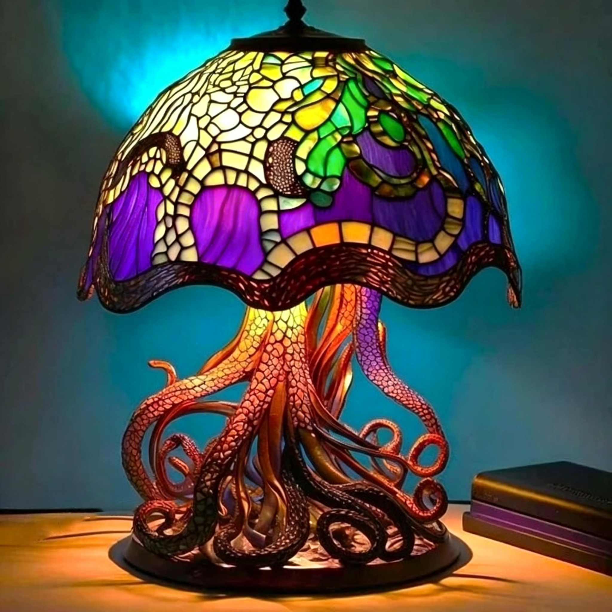 Stained Glass Forest Mushroom Lamp