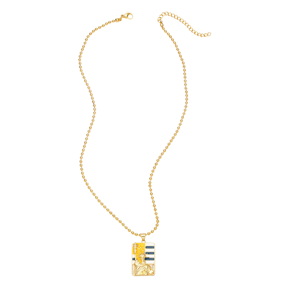 USA 250th Statue of Liberty Dog Tag Necklace