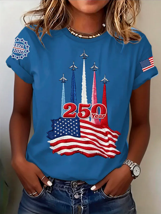 Women's Retro 1776–2026 250 Year Print T-Shirt