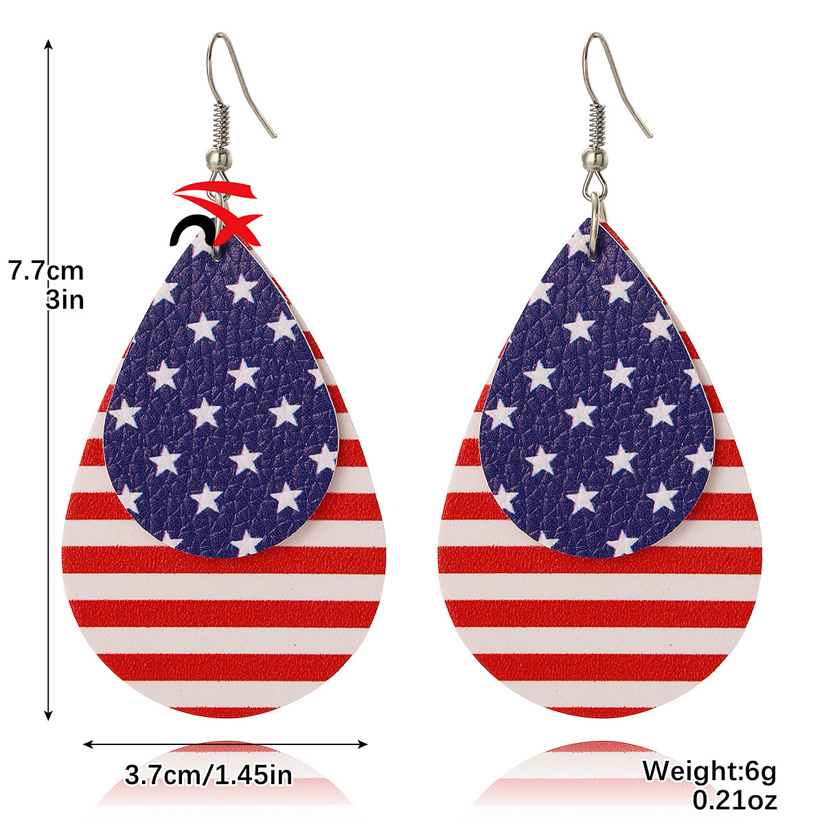 USA 250th Anniversary Patriotic Earrings Set